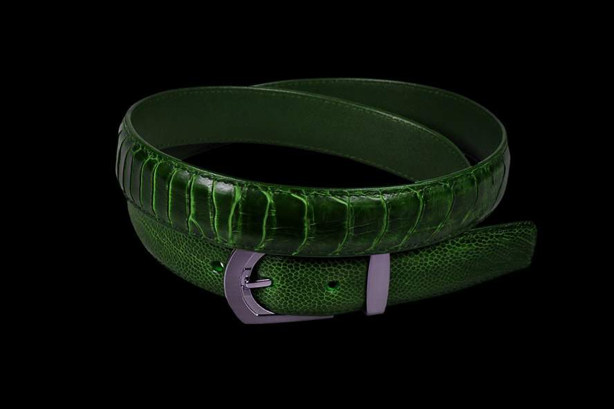 Honey ostrich belt - Luxury custom-made belts